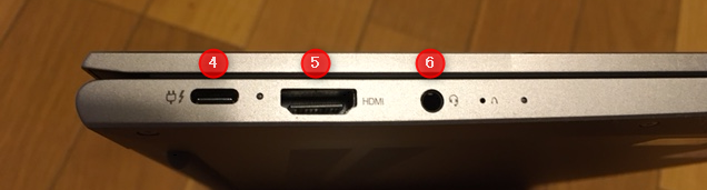 Lenovo ThinkBook 13s gen2のインターフェイスの写真