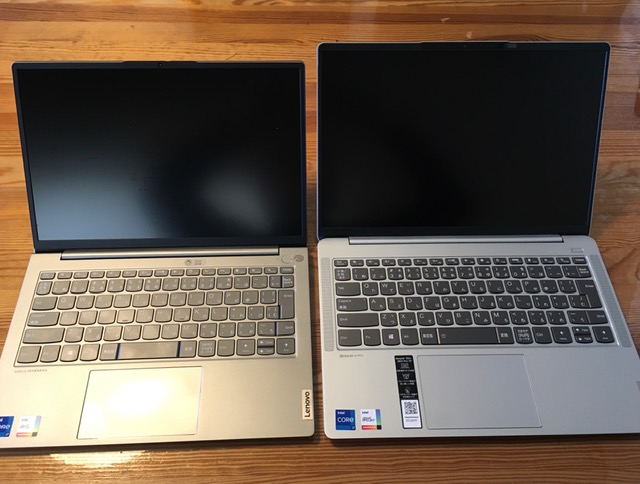 Lenovo ideapad slim 560i Pro 14と13.3型パソコンとの画面サイズの比較写真